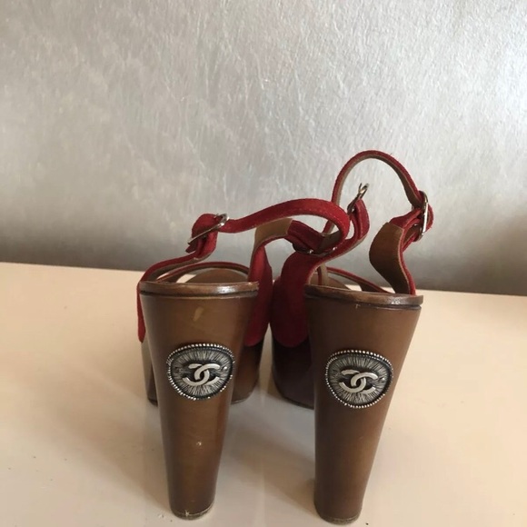 CHANEL wedges satin Peep-toe 39 - Picture 4 of 4